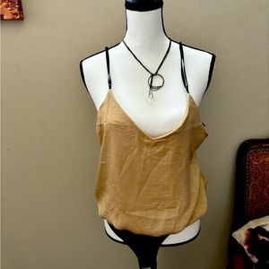 Gold bodysuit w lace